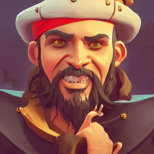 Image similar to painting jack the pirate on sea of thieves game avatar hero smooth face median photoshop filter cutout vector behance hd by jesper ejsing, by rhads, makoto shinkai and lois van baarle, ilya kuvshinov, rossdraws, illustration, art by ilya kuvshinov and gustav klimt