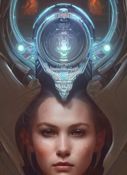 Image similar to symmetry!! portrait of jupiter alien in the style of horizon zero dawn, machine face, intricate, elegant, highly detailed, digital painting, artstation, concept art, smooth, sharp focus, illustration, art by artgerm and greg rutkowski and alphonse mucha, 8 k