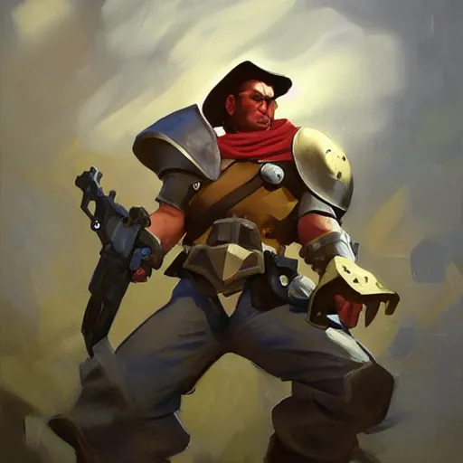 Image similar to greg manchess portrait painting of partially armored le chuck from monkey island as overwatch character, medium shot, asymmetrical, profile picture, organic painting, sunny day, matte painting, bold shapes, hard edges, street art, trending on artstation, by huang guangjian, gil elvgren, ruan jia, greg rutkowski, gaston bussiere