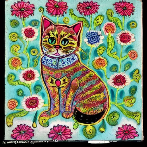 Image similar to cat in the style of Louis Wain