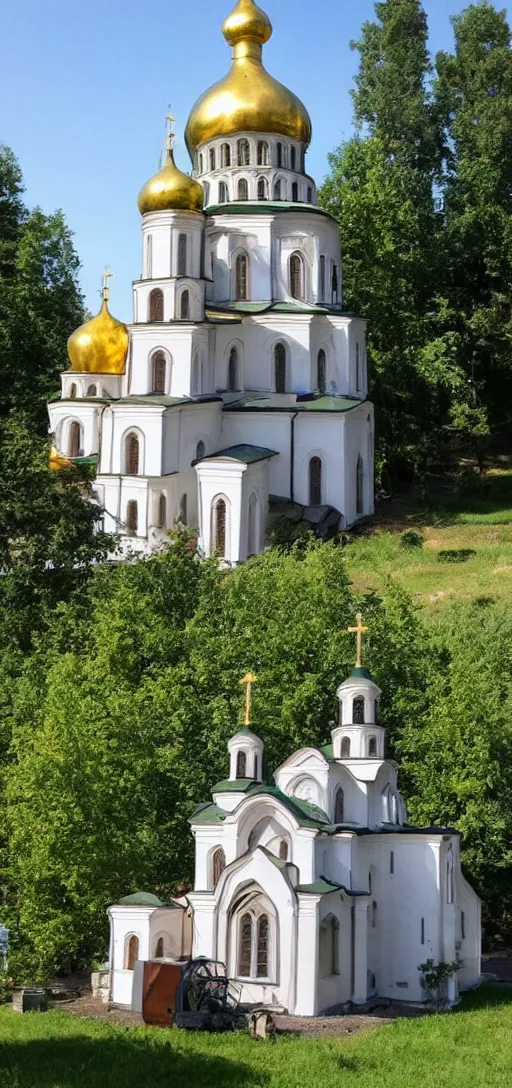 Image similar to tiny home that looks exactly like st volodymyr's cathedral.