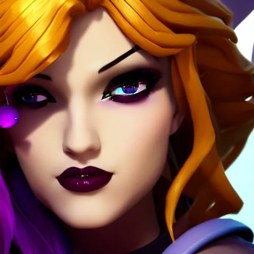 Image similar to still of pretty KDA More Miss Fortune (wild rift) close up in KDA More music video. 3d render, octane render, game art, realistic, highly detailed, trending on artstation, 4k, trending on artstation, pixar, cgsociety, unreal engine 5, redshift render, trending on artstation, blender, behance, cg