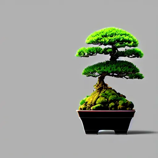 Prompt: bonsai tree but minimalistic 2 d concept art by frank stella gilleard james, whalen tom, colorful, vray, trending on artstation, minimalism