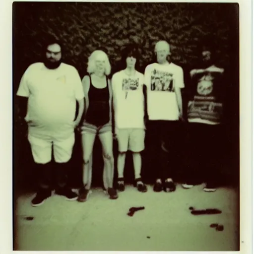 Image similar to found polaroid photo of trash humpers in washington dc