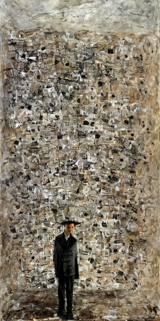 Image similar to artwork by anselm kiefer,