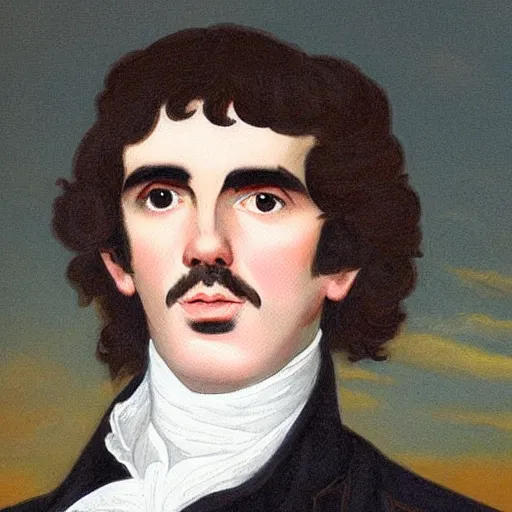 Image similar to regency era painting of a young george harrison