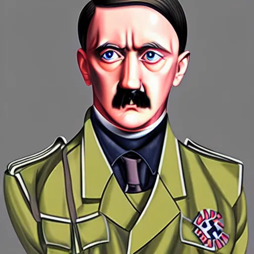 Prompt: concept art of adolf hitler as anime girl