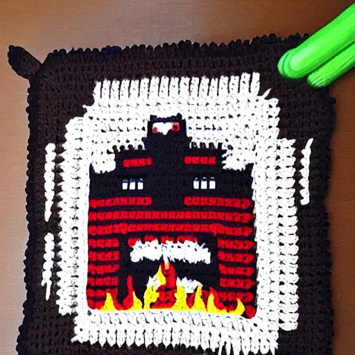 Prompt: wildfire crochet