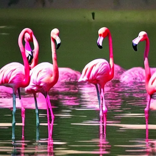 Image similar to album cover of a indie pop band, pink flamingo, album cover art