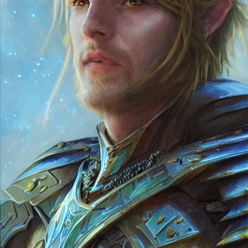 Prompt: link as a realistic fantasy d & d knight, closeup portrait art by donato giancola and greg rutkowski, realistic face, digital art, trending on artstation