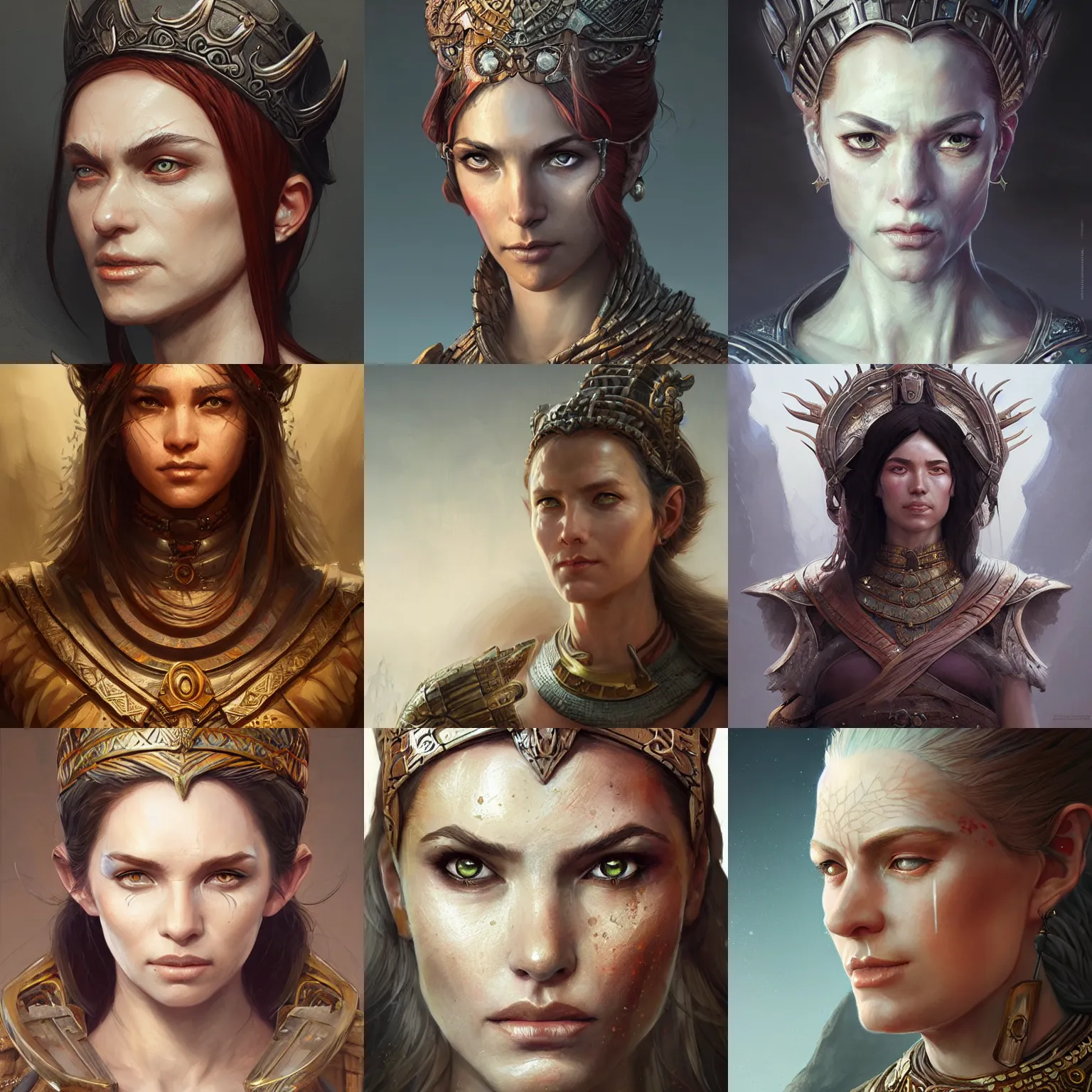 neolithic empress, D&D, fantasy, portrait, highly | Stable Diffusion ...
