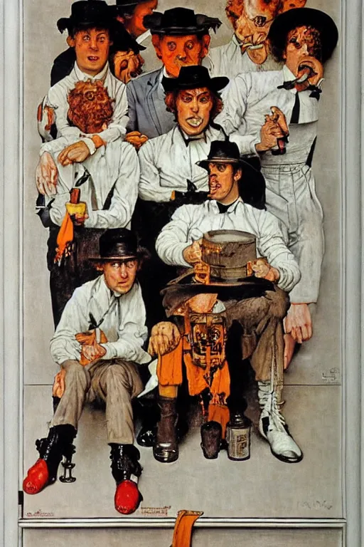 Prompt: a clockwork orange painted by Norman Rockwell