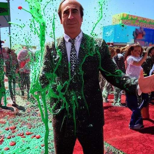 Prompt: Saul Goodman!, covered in slime!!, ((at the Kid Choice Awards)) , medium shot, award winning photography-n 4