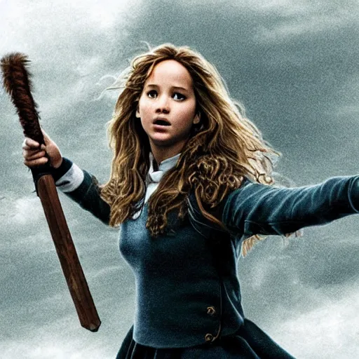 Prompt: jennifer lawrence as hermione granger