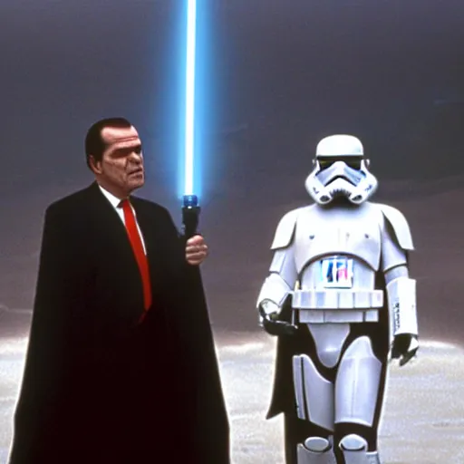 Image similar to still of richard nixon and donald trump as master and apprentice sith lords, star wars : the phantom menace ( episode i )