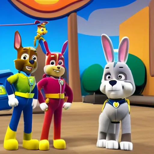 Image similar to a rabbit in paw patrol