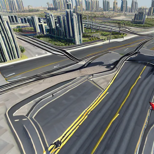 Image similar to gta : dubai, path traced