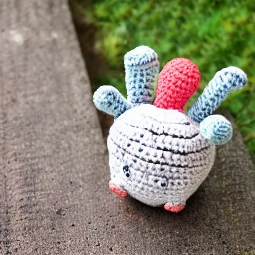 Image similar to crocheted plush toy of headcrab