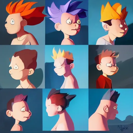 Image similar to face icon stylized minimalist rugrats, loftis, cory behance hd by jesper ejsing, by rhads, makoto shinkai and lois van baarle, ilya kuvshinov, rossdraws global illumination