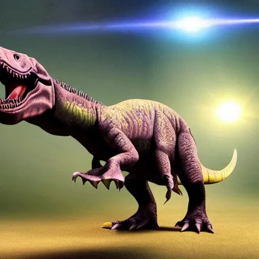 Image similar to future dinosaur with laser arms