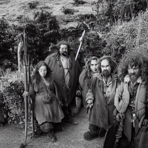 Image similar to photo of Hobbits on a city