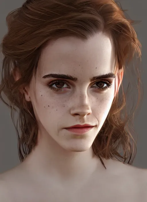 Image similar to portrait of emma watson by musi, featured on artstation, octane render