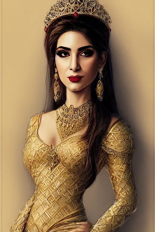 Image similar to Beautiful Portrait of a Persian Princess who is an architect, beautiful princess, architect, trending on artstation