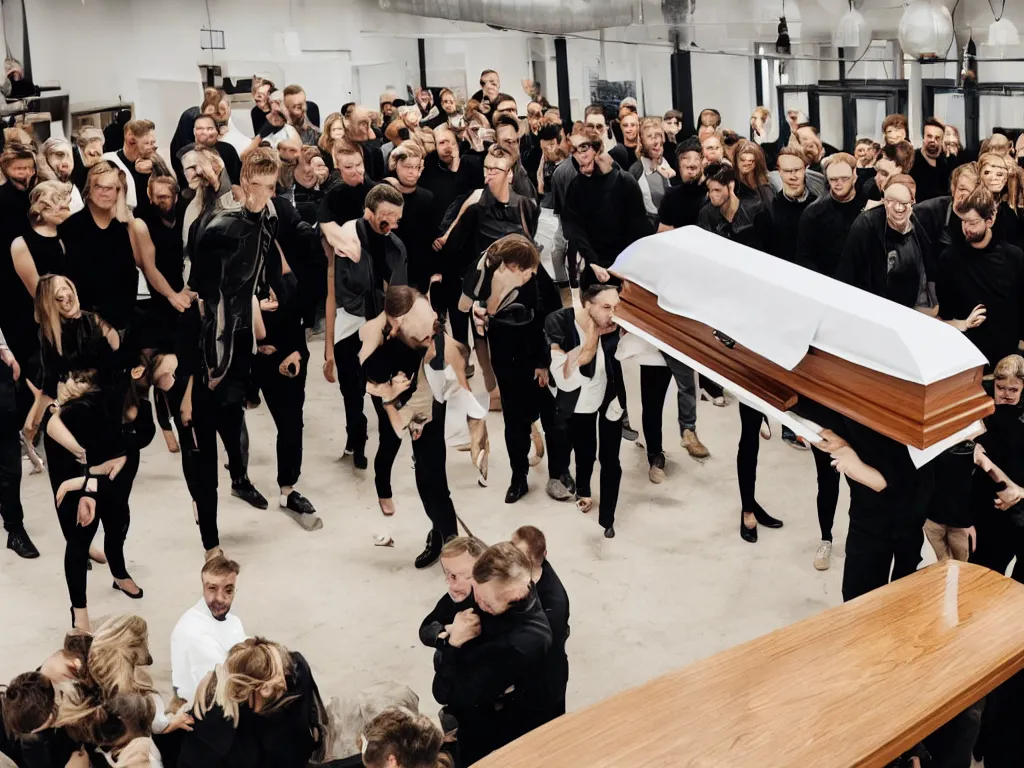 Image similar to funeral for a design agency called fjord