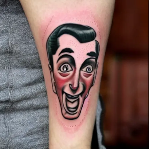 Prompt: peewee herman tattoo photo