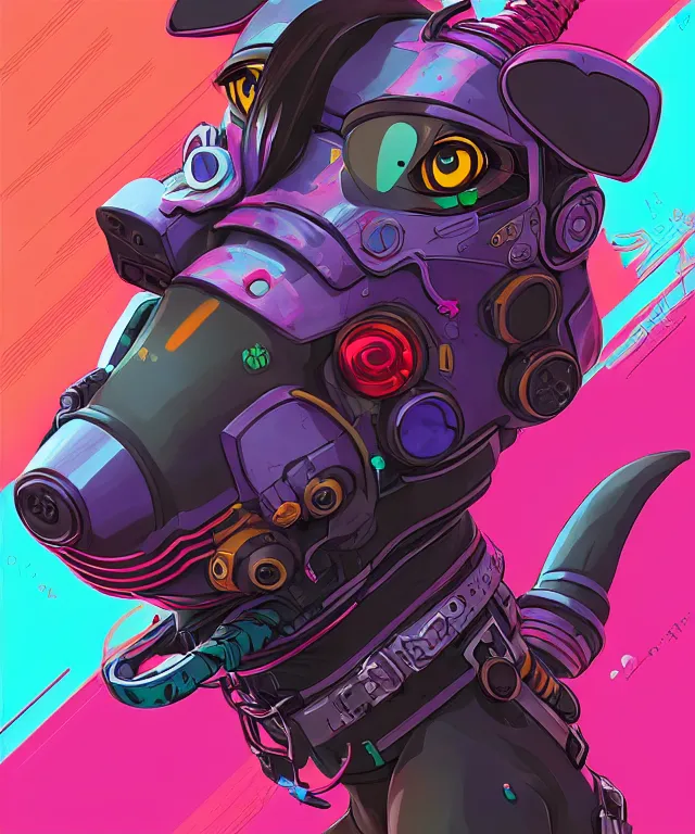 Prompt: a portrait of an anthropomorphic cyberpunk dachshund dog, ninja cyberpunk!, fantasy, elegant, digital painting, artstation, concept art, matte, sharp focus, illustration, art by josan gonzalez