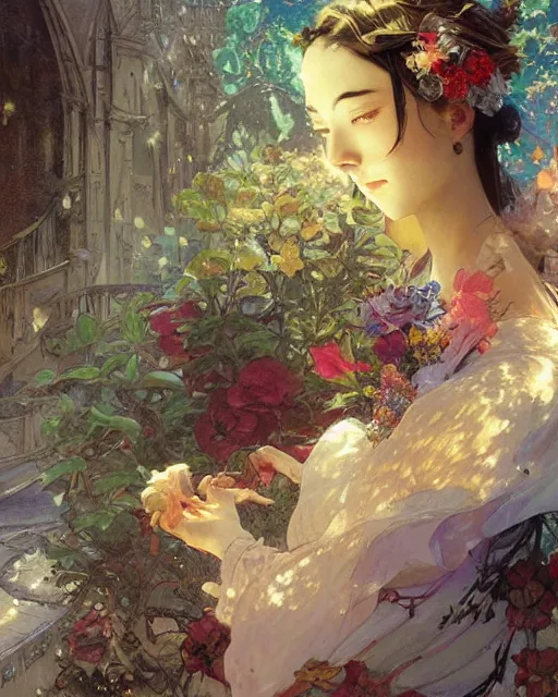 Prompt: 僕 の 打 ち 上 け 花 火. fantasy, regal, by greg rutkowski, thomas kindkade, alphonse mucha