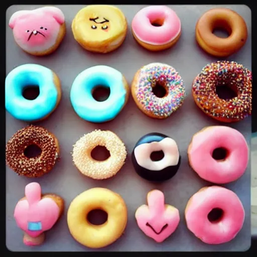 Image similar to kawaii donuts made from pretzels