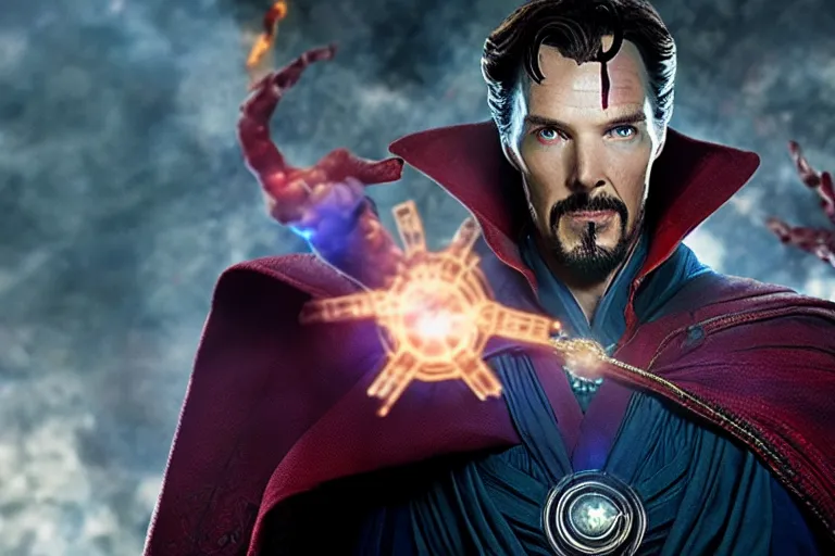 Image similar to film still of zombie Doctor Strange in new avengers movie, 4k