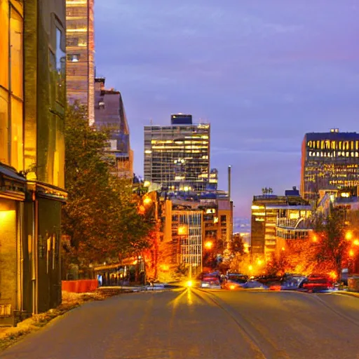 Prompt: montreal cityscape at night