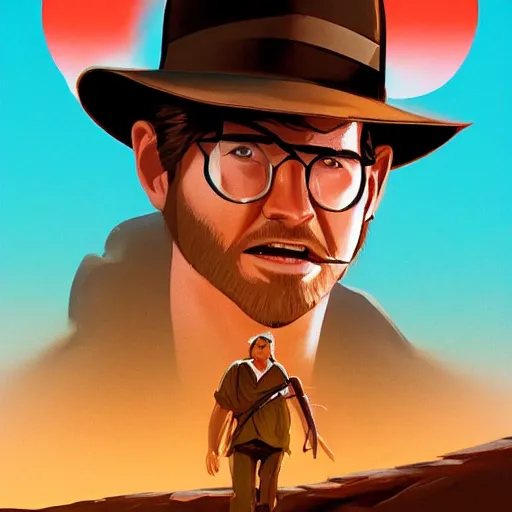 Image similar to face icon stylized minimalist raiders of the lost ark 1 9 8 1, loftis, cory behance hd by jesper ejsing, by rhads, makoto shinkai and lois van baarle, ilya kuvshinov, rossdraws global illumination