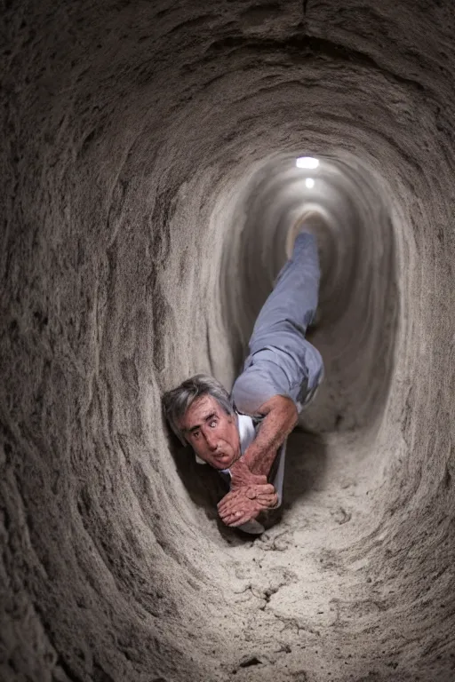 Prompt: cinematic still randy mantooth crawling inside a tunnel made of flesh, 4 k, dramatic lighting, body horror