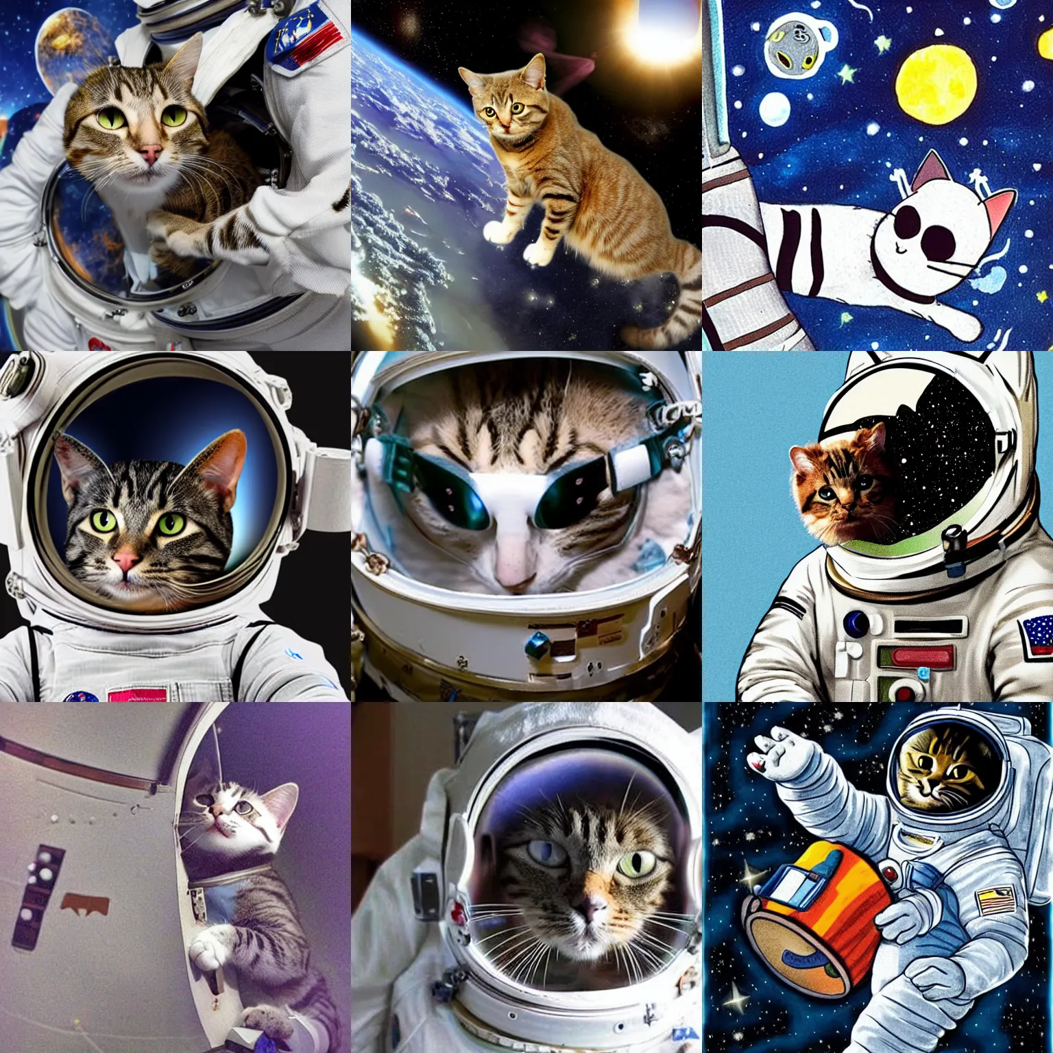 Prompt: a cat as an astronaut