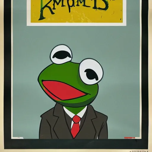 Image similar to propaganda poster for Kermit the Frog