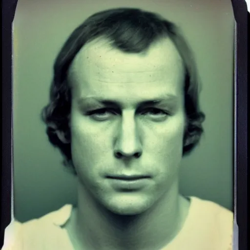 Prompt: Mugshot Portrait of Bad Luck Brian, taken in the 1970s, photo taken on a 1970s polaroid camera, grainy, real life, hyperrealistic, ultra realistic, realistic, highly detailed, epic, HD quality, 8k resolution, body and headshot, film still, front facing, front view, headshot and bodyshot, detailed face, very detailed face