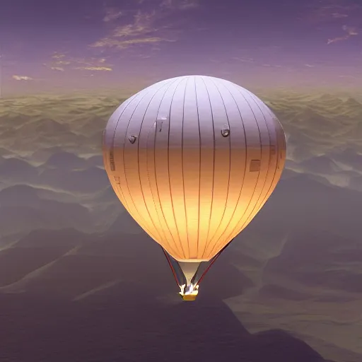 Prompt: futuristic hot air balloon house on venus, ultra realistic, intricate details, highly detailed, photorealistic, 8 k