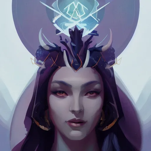 Prompt: the goddess of fate by pete mohrbacher and greg rutkowski, digital art, unreal engine 5, wlop, trending on artstation, deviantart, pinterest, symmetrical portrait, rule of thirds, 4K UHD image