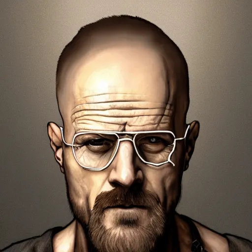 Image similar to Heisenberg as Kratos, highly detailed, digital painting, artstation, concept art, smooth, sharp focus, illustration, ArtStation, art by artgerm and greg rutkowski and alphonse mucha and J. C. Leyendecker and Edmund Blair Leighton and Katsuhiro Otomo and Geof Darrow and Phil hale and Ashley wood and Ilya repin and Charlie Bowater