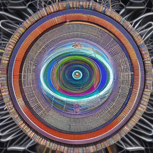 Image similar to mechanics of consciousness by Paul Laffoley. Hyperrealism, trending on artstation, Unreal Engine, cgsociety, deviantart