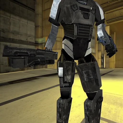 Image similar to Metrocop from Half-Life 1, armed with a USP pistol