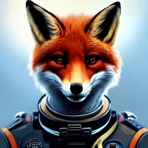 Image similar to an anthropomorphic fox human astronaut,digital art,detailed face,art by greg rutkowski,trevor henderson,fluffy,western comic book style,photorealistic,professional lighting,hyperdetailed,high resolution,high quality,dramatic,deviantart,artstation,4k,real photo