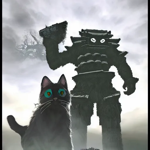 Image similar to cat by shadow of the colossus