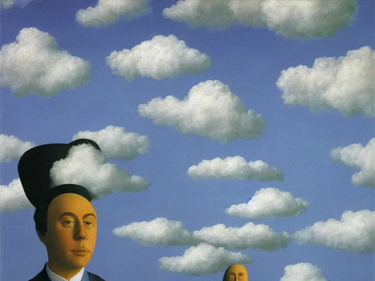 Image similar to dream, painting by rene magritte, high detail, high resolution