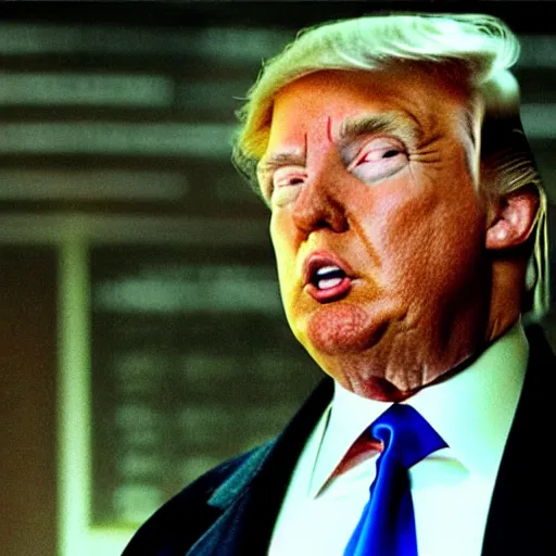 Prompt: A still of Donald Trump in the Matrix,realistic,detailed,close up