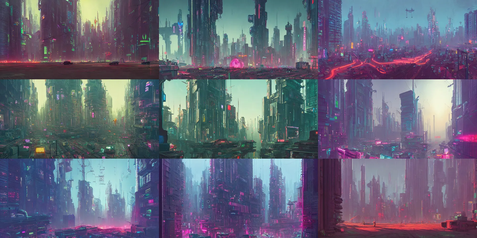 Prompt: cyberpunk city by simon stalenhag