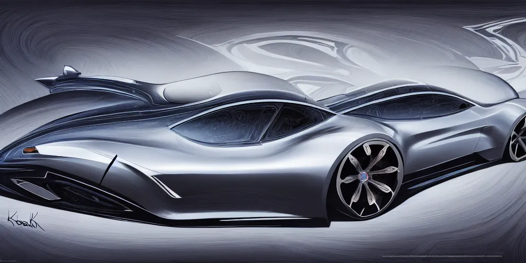 Image similar to new vehicle, wide body, intricate, elegant, highly detailed, digital painting, concept art, smooth, sharp focus, art style from Henrik Fisker and Bruce Kaiser and Scott Robertson and Dmitry Mazurkevich and Doruk Erdem and Jon Sibal